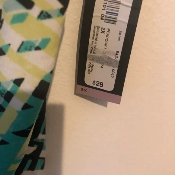 Worthington abstract print cowl neck top sz 2X NWT - Picture 5 of 6